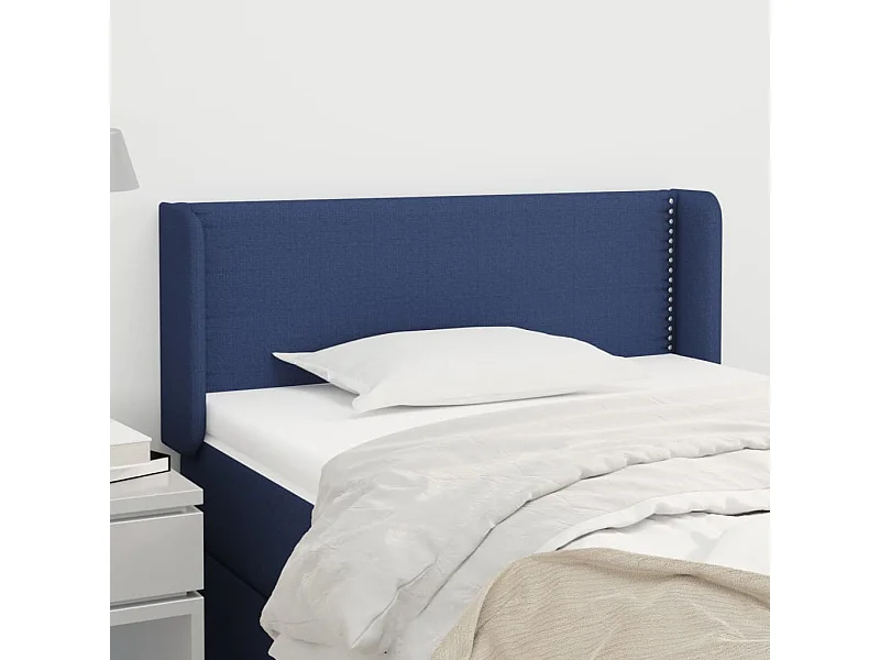 Cabecero de tela azul 103x16x78/88 cm