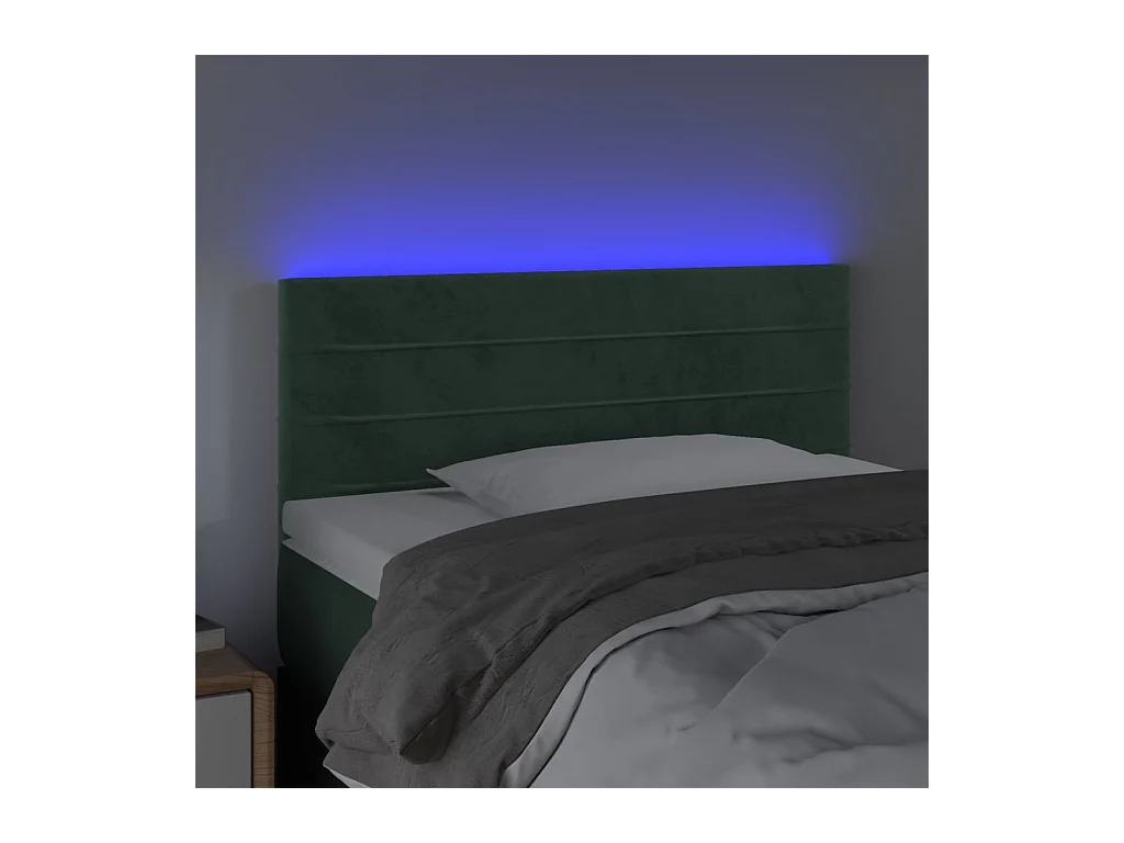 Tête de lit à LED Vert foncé 90x5x78/88 cm Velours