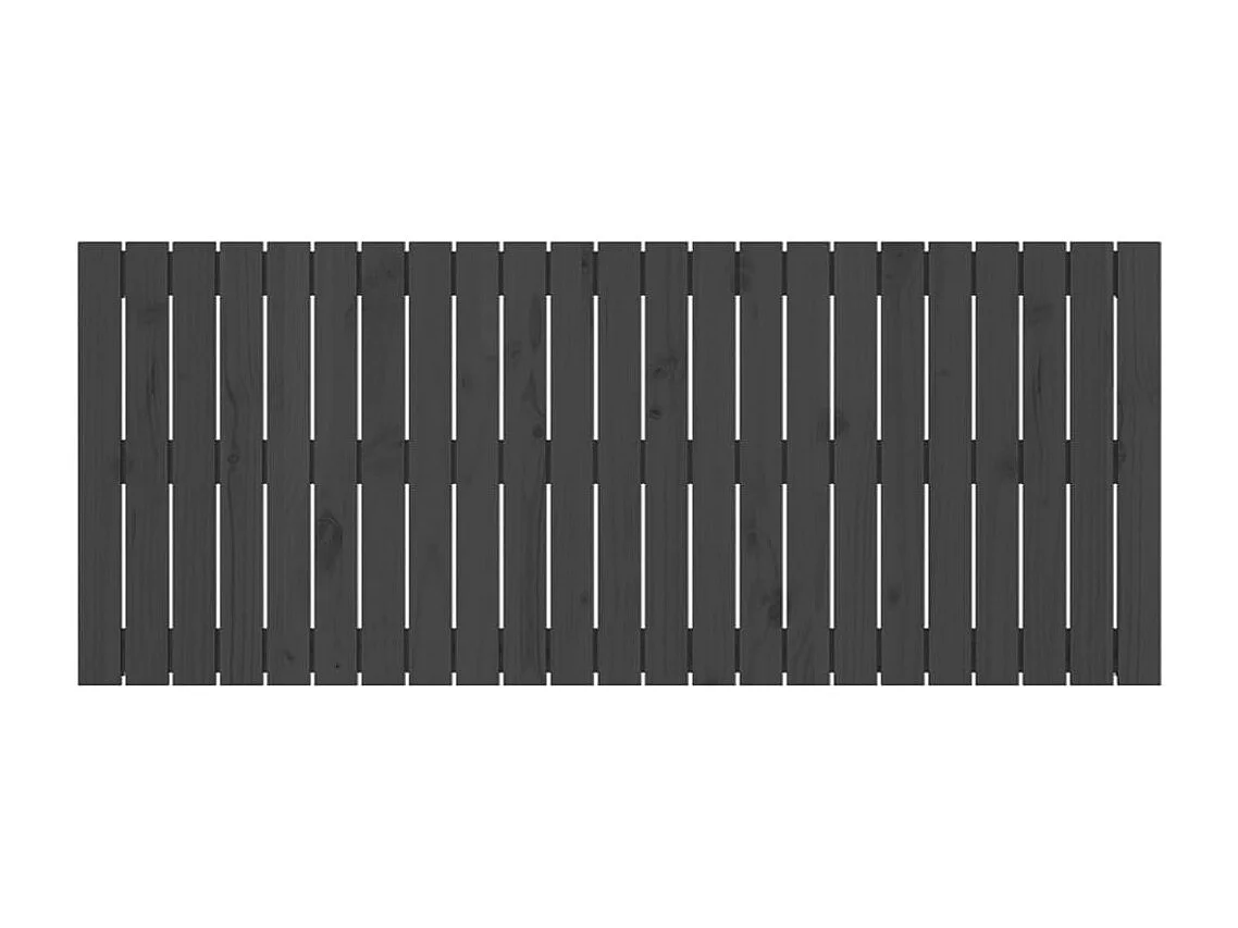 Cabecero de cama de pared madera maciza pino gris 147x3x60 cm