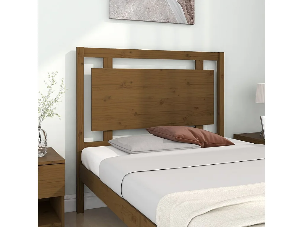 Tête de lit Marron miel 105,5x4x100 cm Bois massif de pin