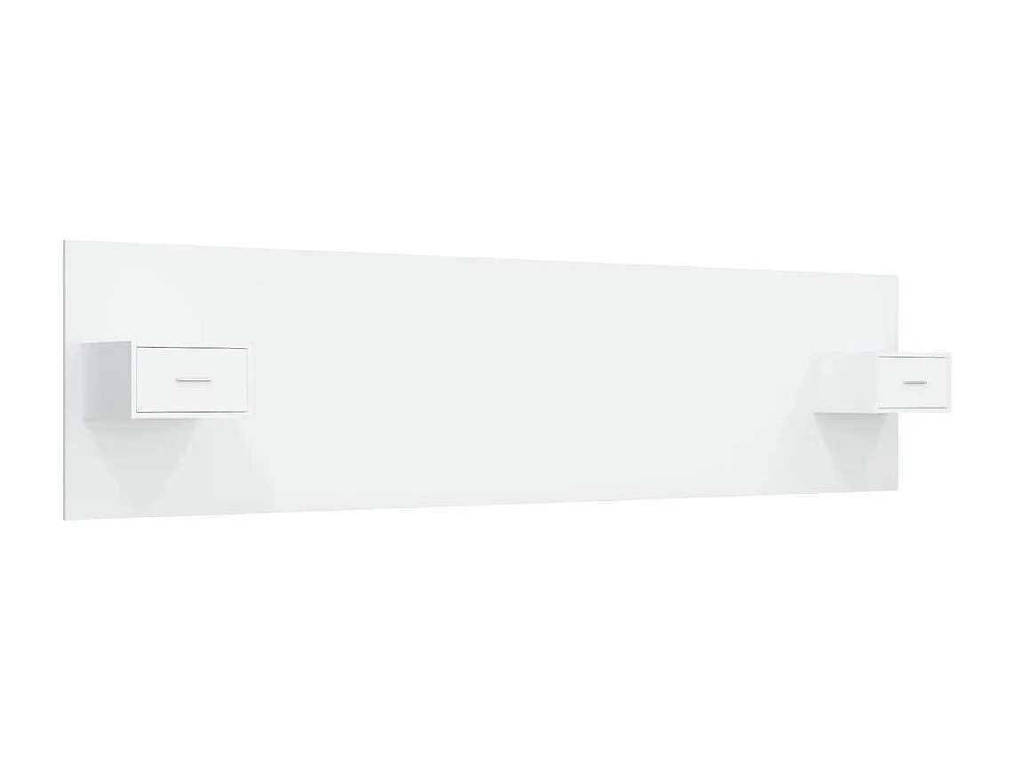 Cabeceira cama + armários madeira processada branco