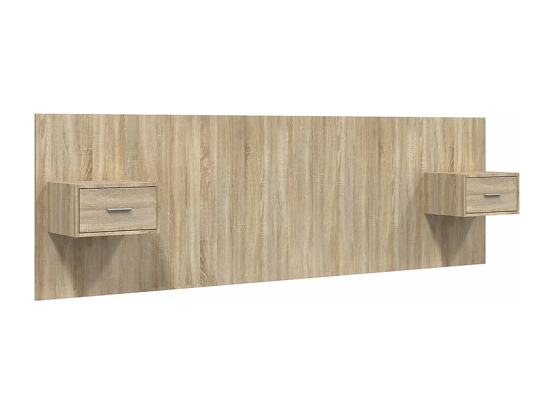 Cabeceira cama + armários madeira processada carvalho sonoma