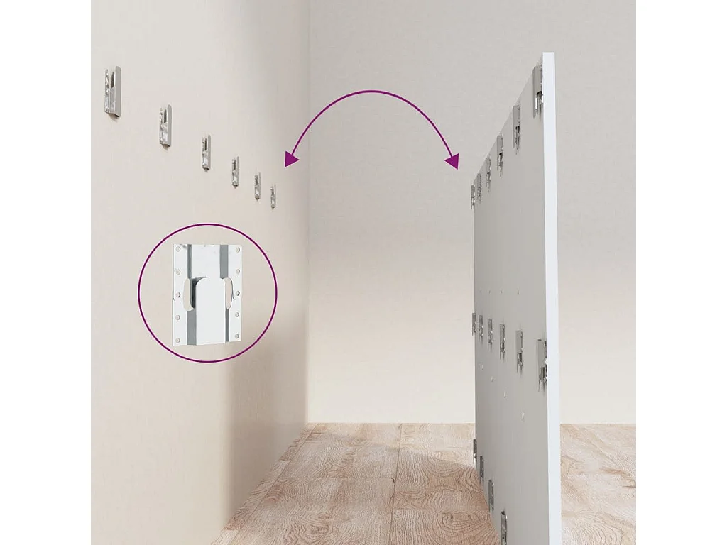 Cabecero de cama con mesitas madera contrachapada blanco