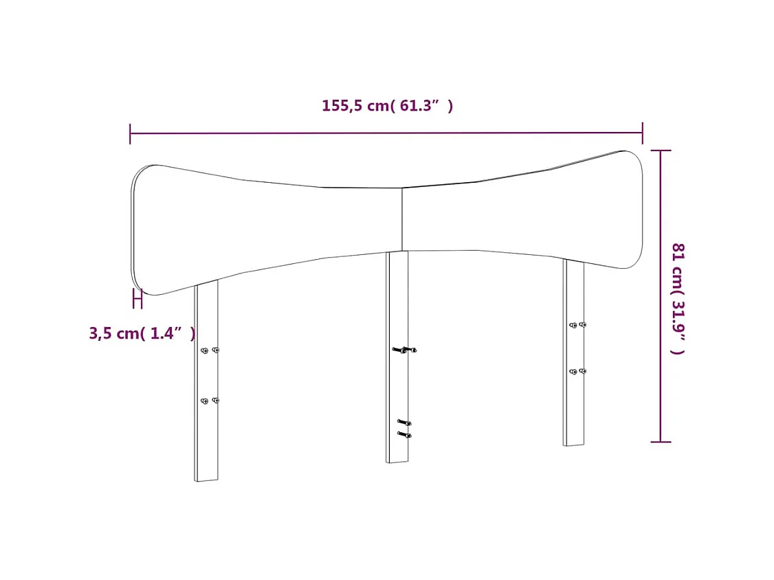 Tête de lit 150 cm bois massif de pin