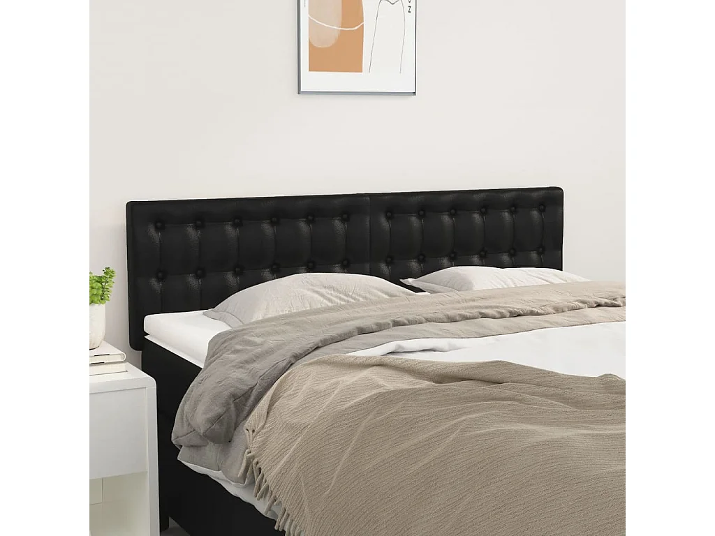 Tête de lit 2 pièces Noir 72x5x78/88 cm Similicuir
