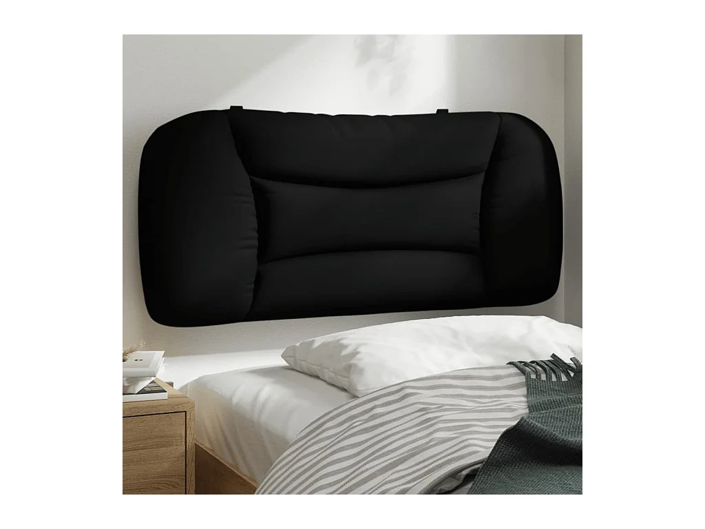 Tête de lit coussin noir 80 cm tissu