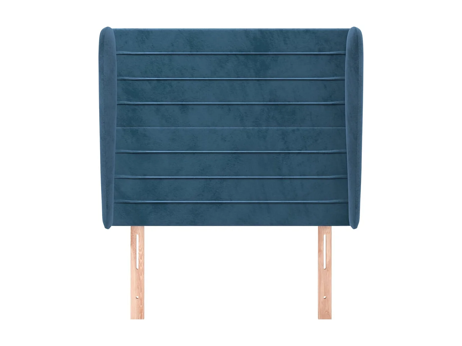 Cabeceira cama c/ abas veludo 103x23x118/128 cm azul-escuro