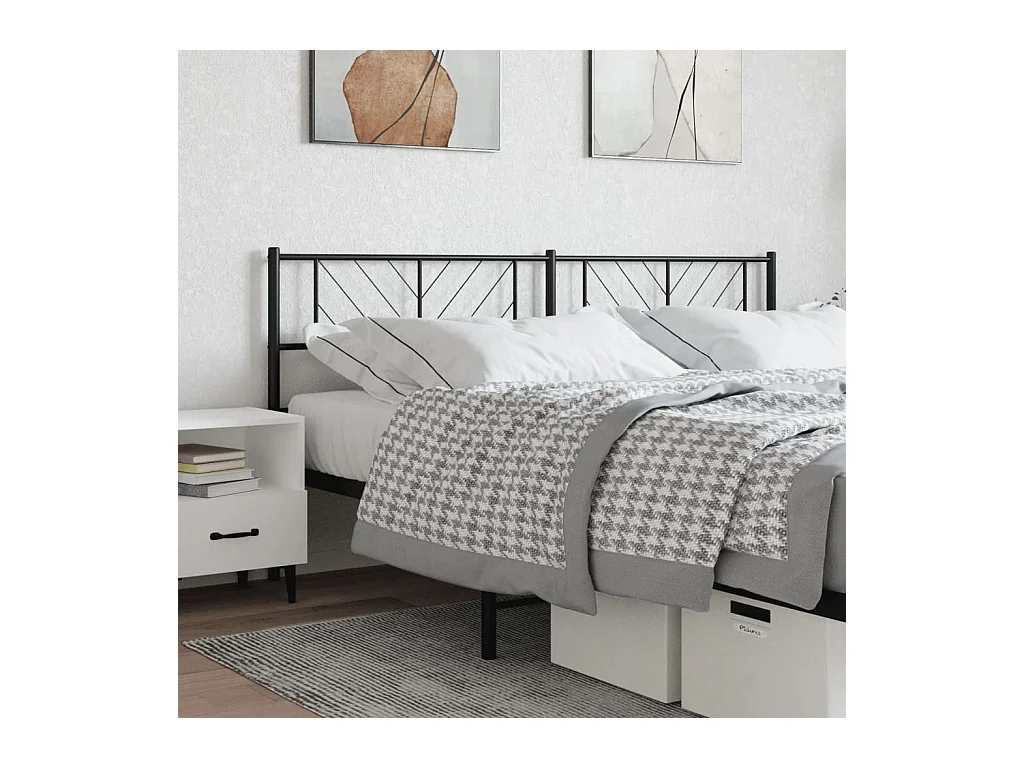 Tête de lit métal noir 200 cm