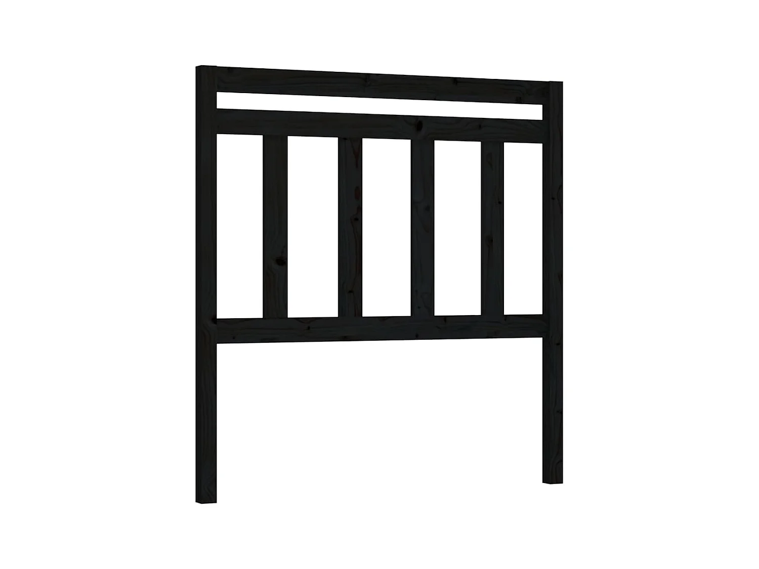 Tête de lit Noir 106x4x100 cm Bois massif de pin