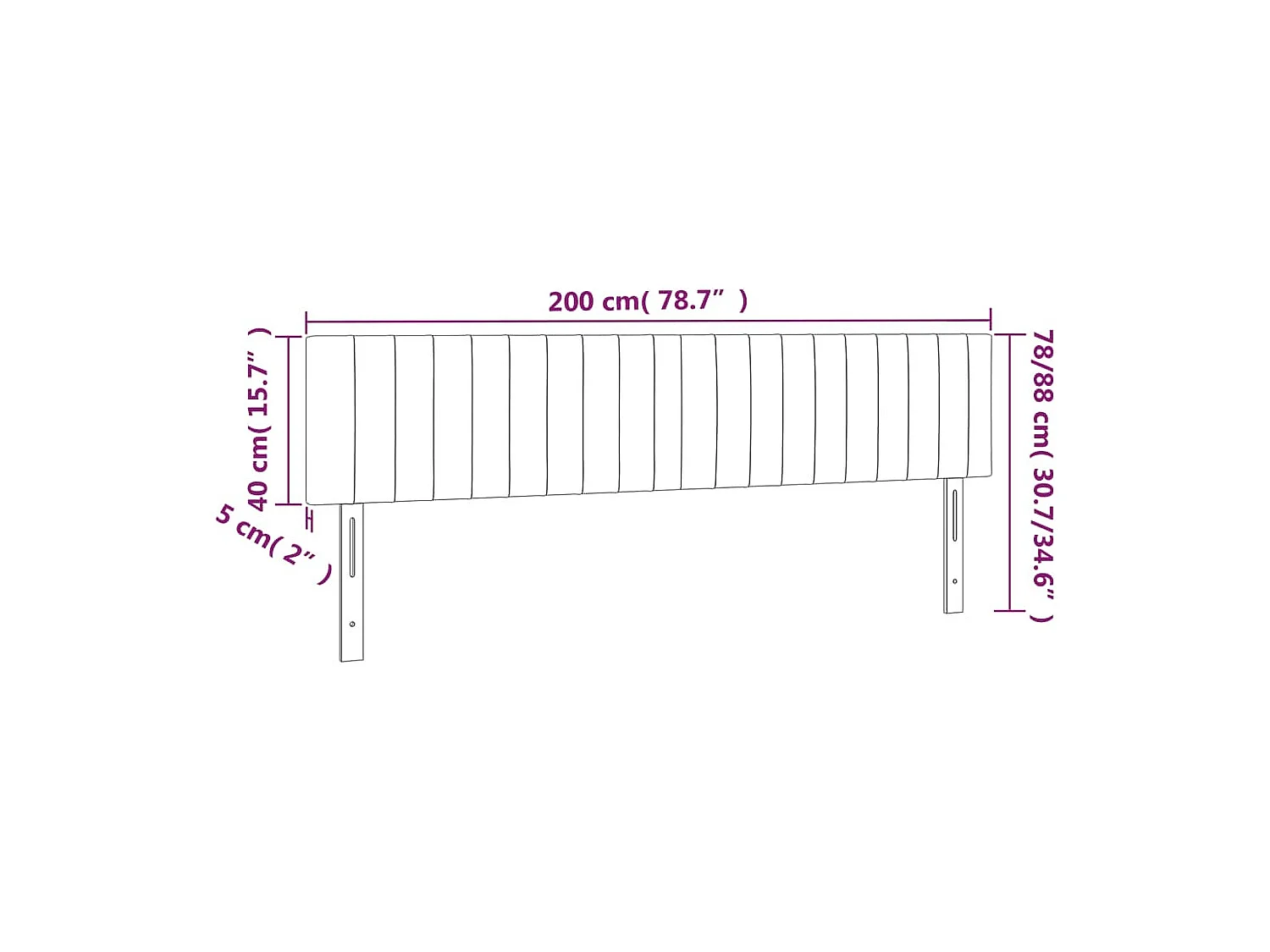 Tête de lit 2 pièces Gris foncé 100x5x78/88 cm Velours