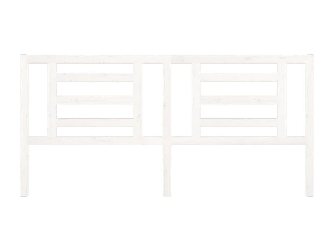Tête de lit Blanc 206x4x100 cm Bois de pin massif