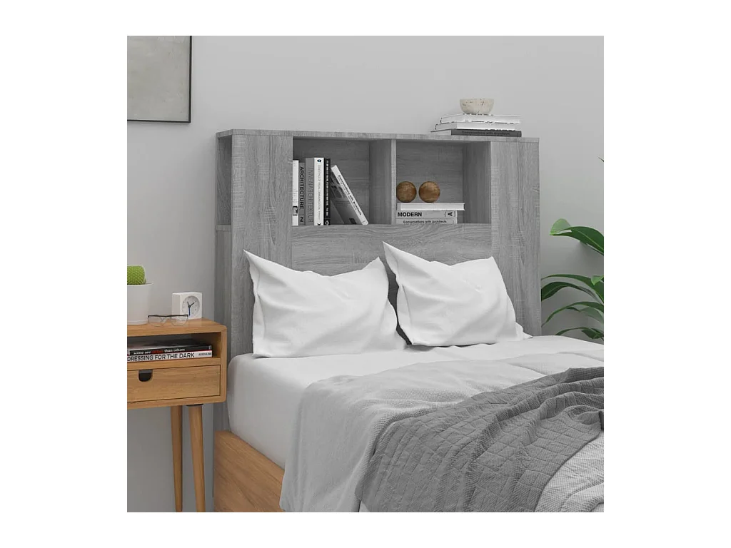 Armoire de tête de lit Sonoma gris 100x18,5x104,5 cm