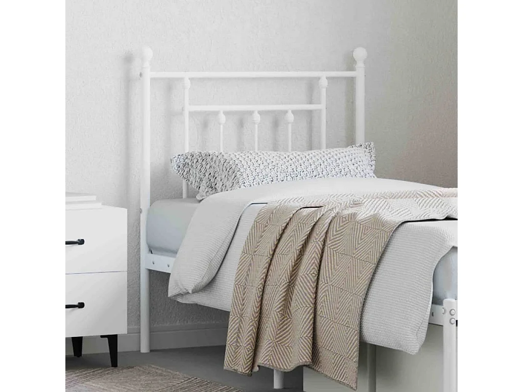 Tête de lit métal blanc 75 cm