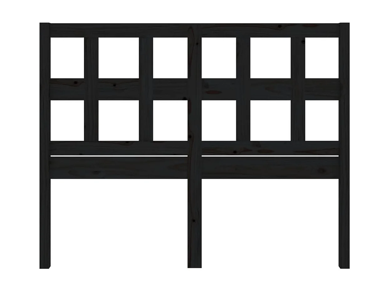 Tête de lit Noir 125,5x4x100 cm Bois massif de pin