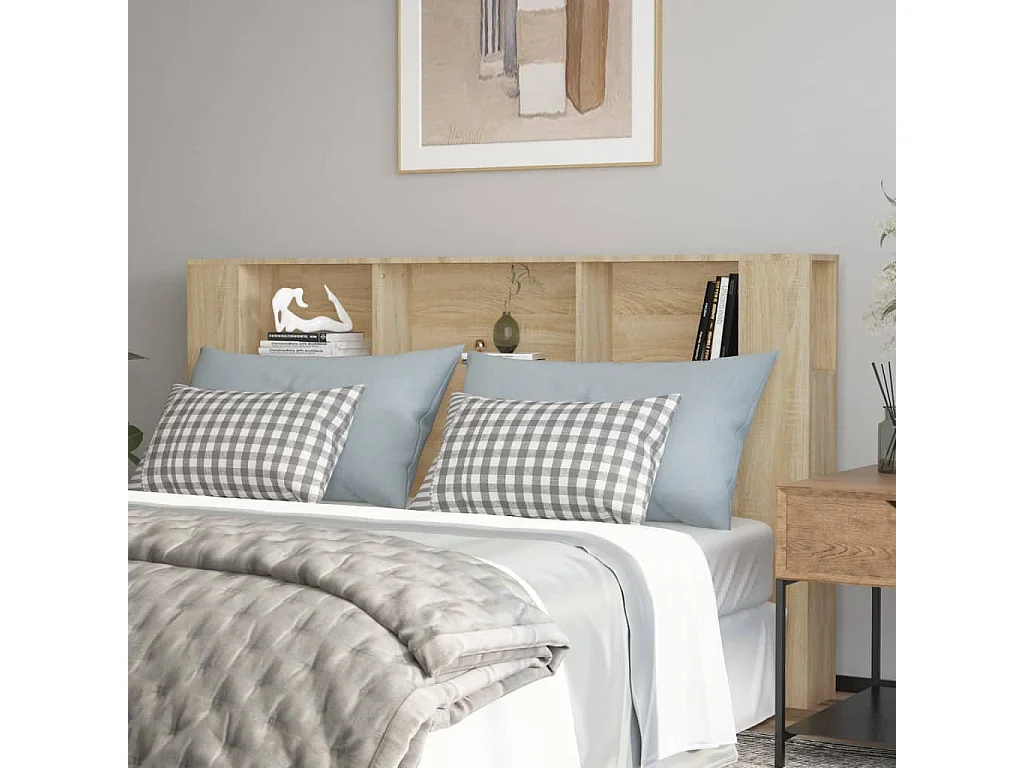 Mueble cabecero color roble Sonoma 180x18,5x104,5 cm