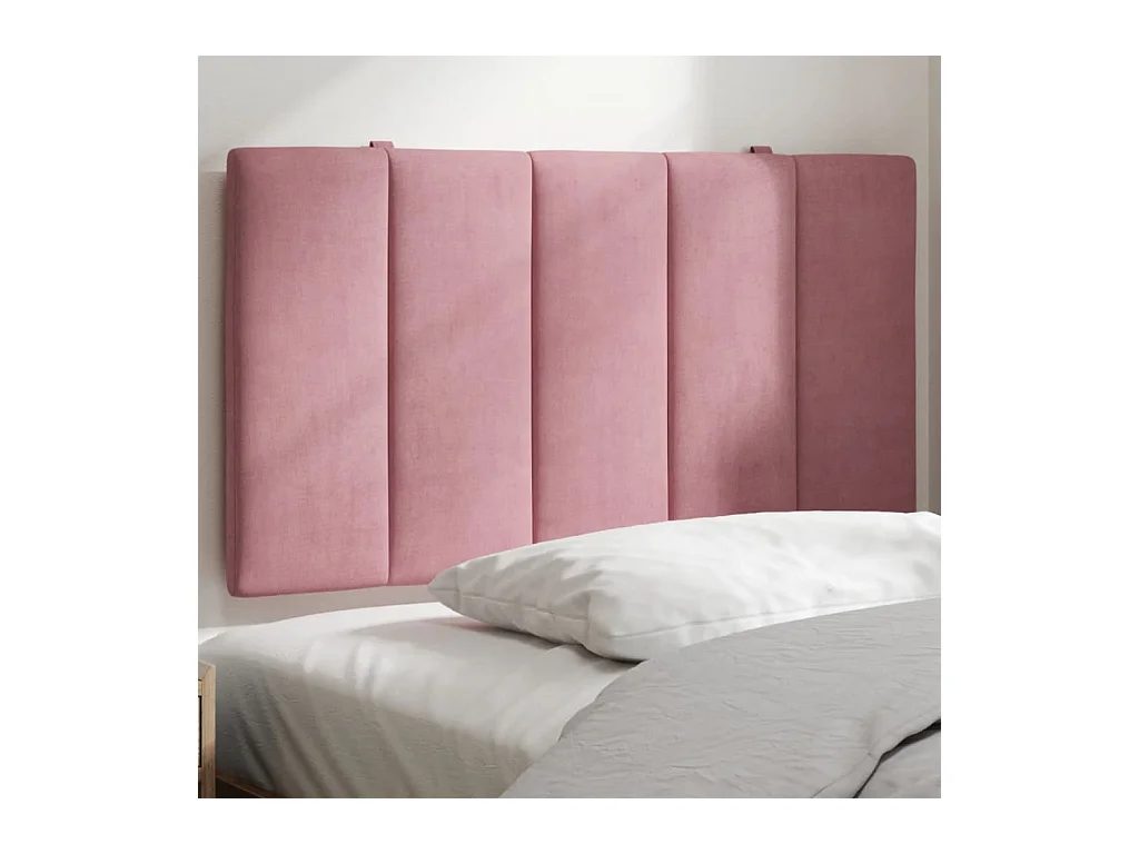 Tête de lit coussin rose 90 cm velours