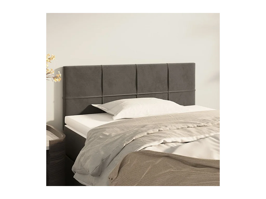 Tête de lit Gris foncé 100x5x78/88 cm Velours