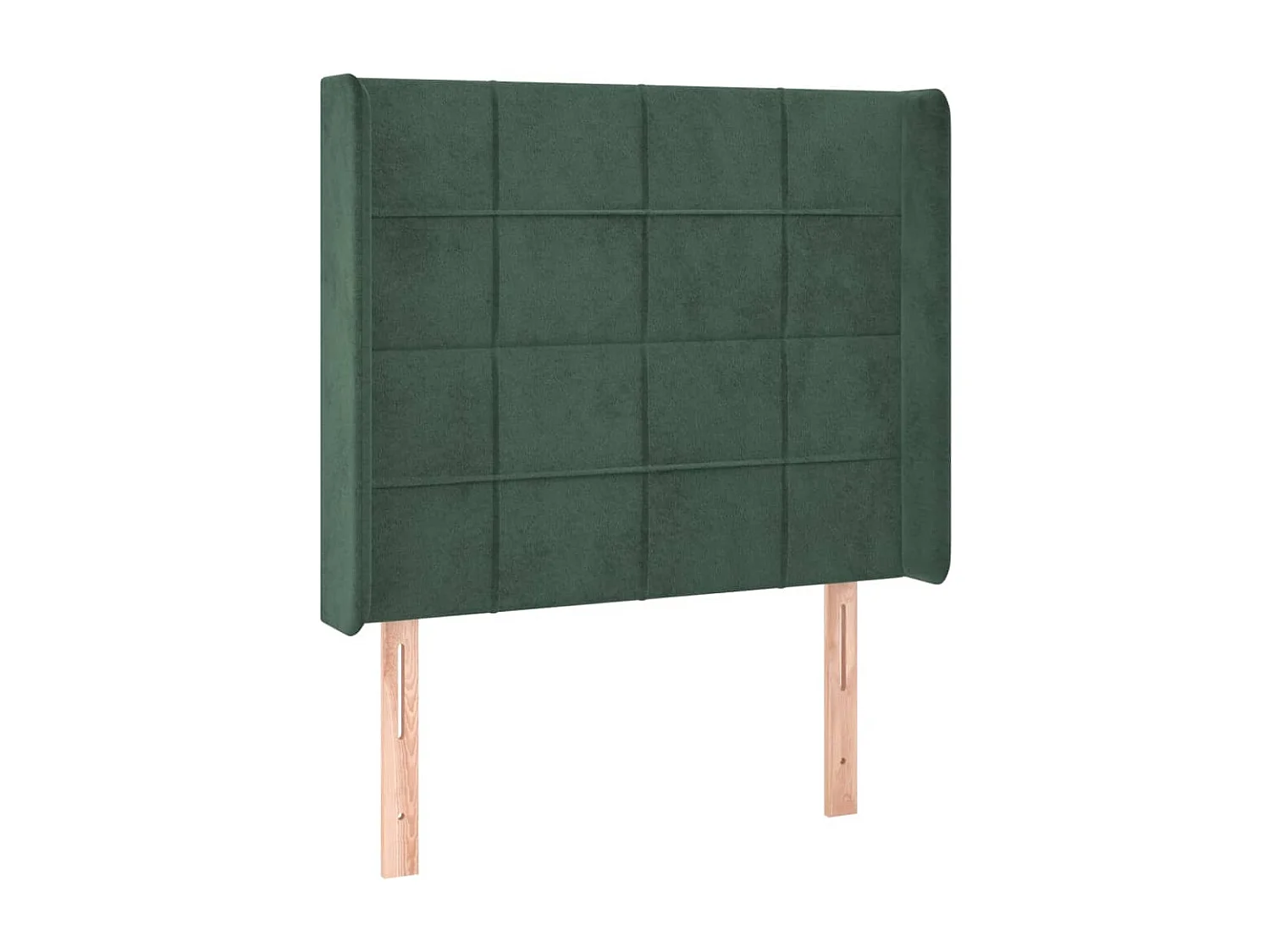Cabecero con orejas de terciopelo verde oscuro 83x16x118/128 cm