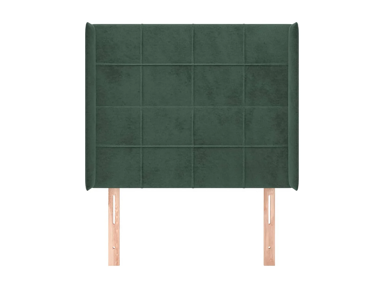 Cabecero con orejas de terciopelo verde oscuro 83x16x118/128 cm