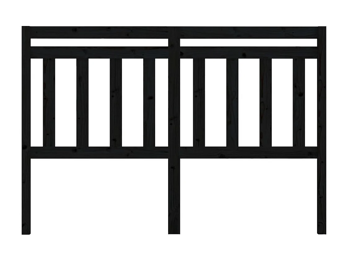 Tête de lit Noir 156x4x100 cm Bois massif de pin
