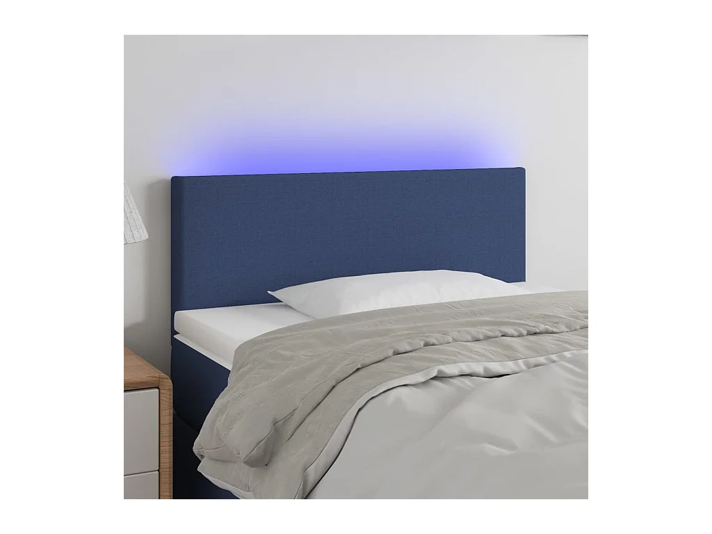 Tête de lit à LED Bleu 90x5x78/88 cm Tissu
