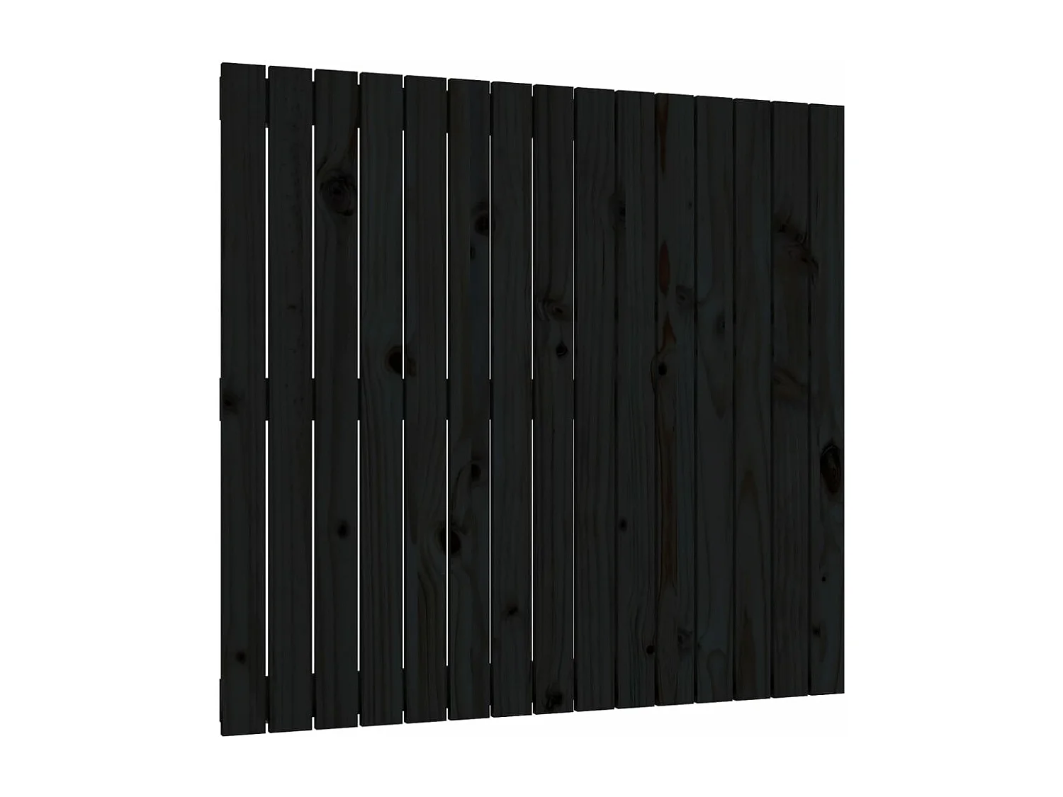Cabecero de cama de pared madera maciza pino negro 95,5x3x90 cm