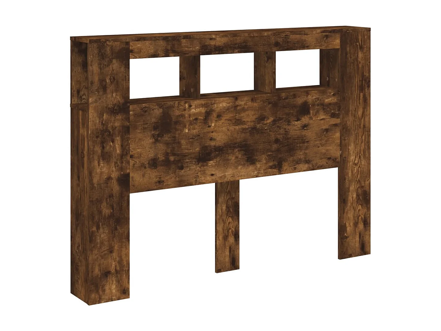 Tête de lit à LED chêne fumé 140x18,5x103,5cm bois d'ingénierie