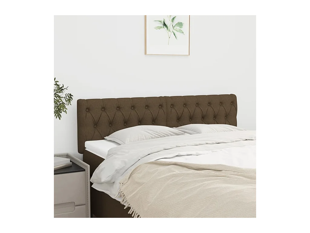 Tête de lit 2 pièces Marron foncé 72x7x78/88 cm Tissu