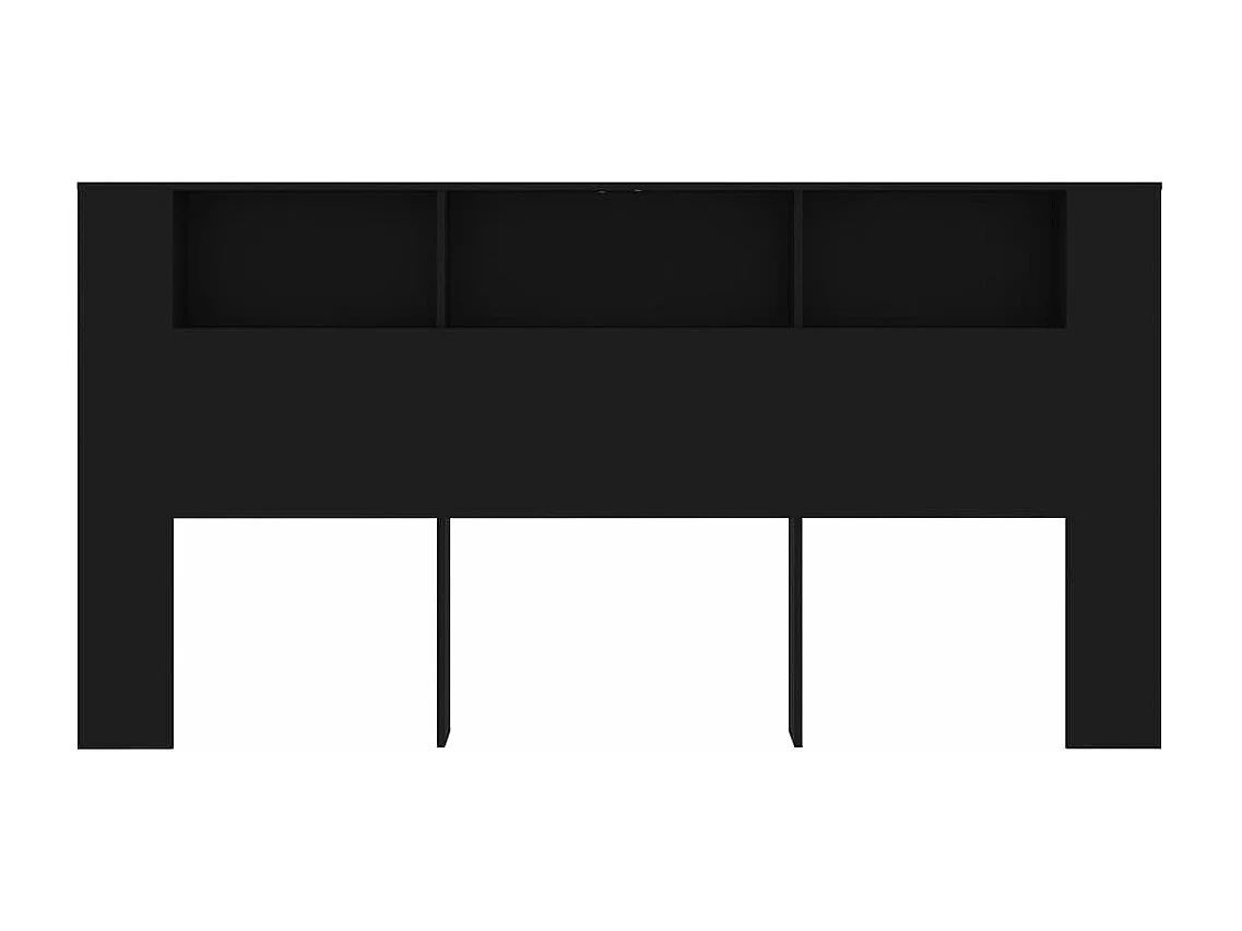 Armoire de tête de lit Noir 200x18,5x104,5 cm