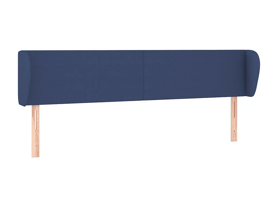 Tête de lit avec oreilles Bleu 203x23x78/88 cm Tissu