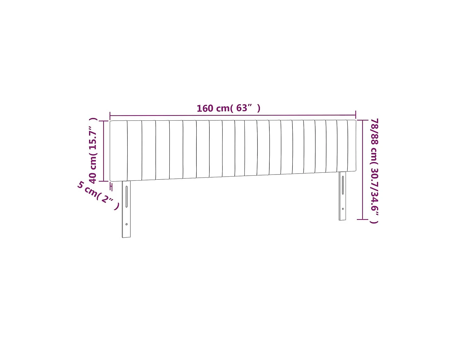 Cabeceros 2 unidades de terciopelo azul oscuro 80x5x78/88 cm