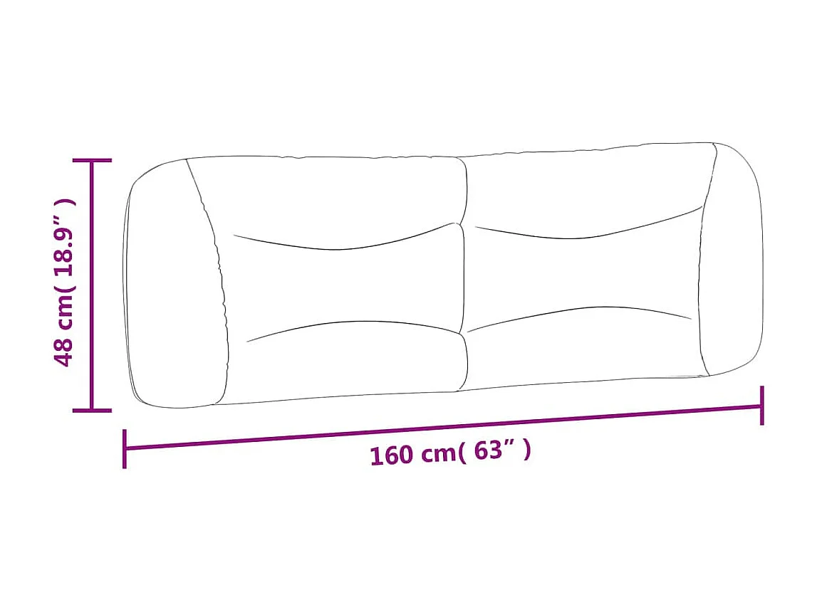 Cabecero de cama acolchado cuero sintético capuchino 160 cm