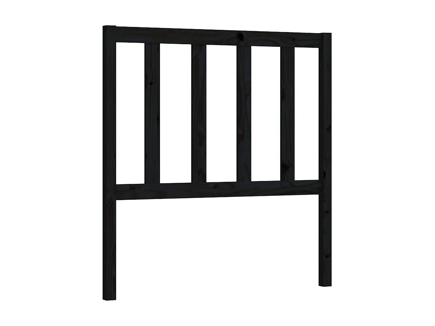 Tête de lit Noir 106x4x100 cm Bois massif de pin