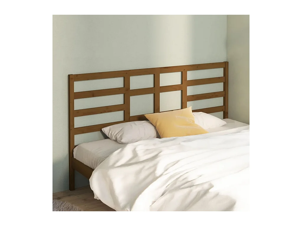 Tête de lit Marron miel 186x4x104 cm Bois massif de pin
