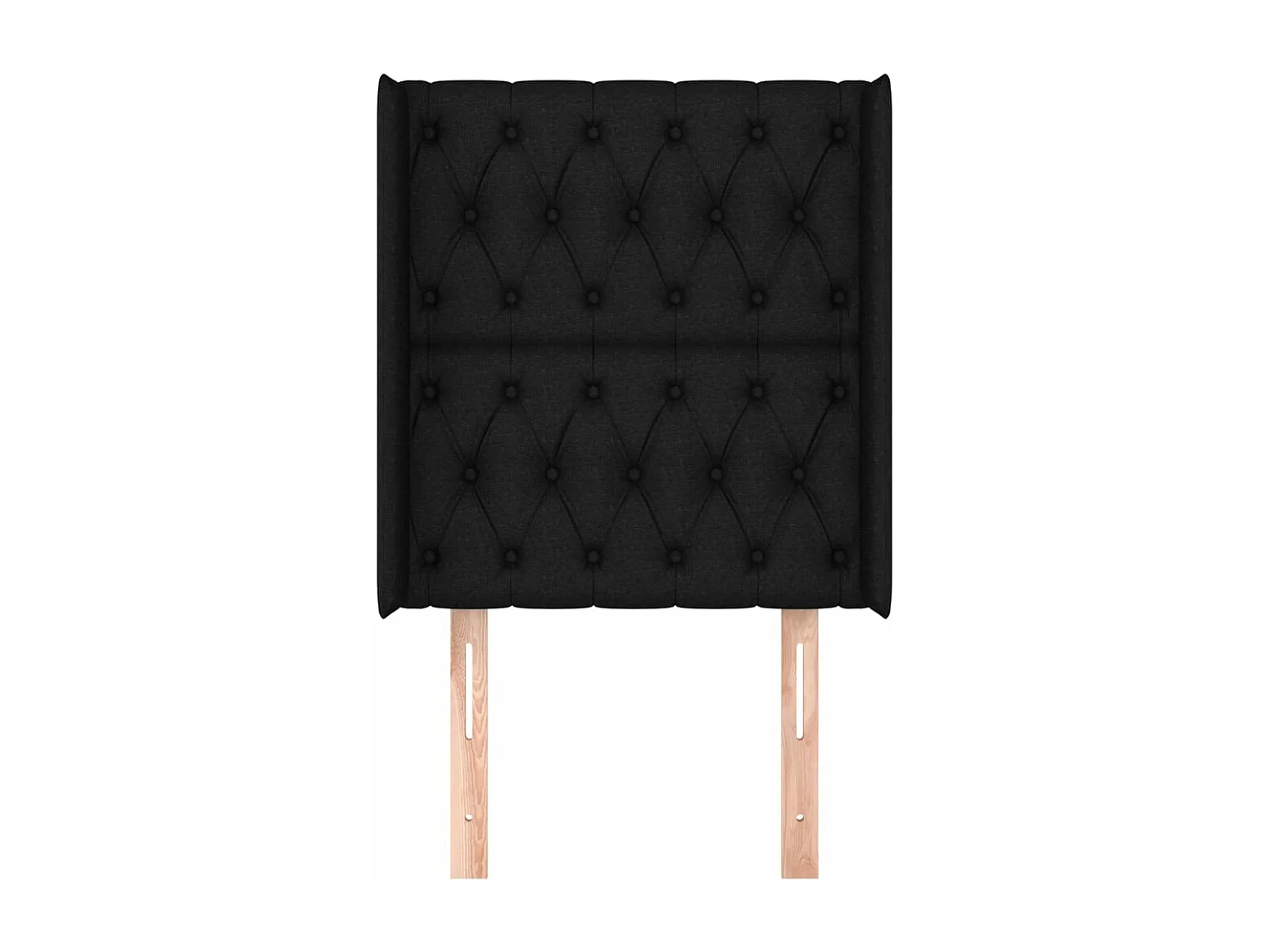 Cabeceira de cama c/ abas tecido 83x16x118/128 cm preto