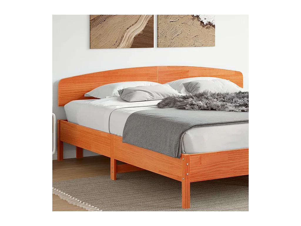 Tête de lit cire marron 200 cm bois massif de pin