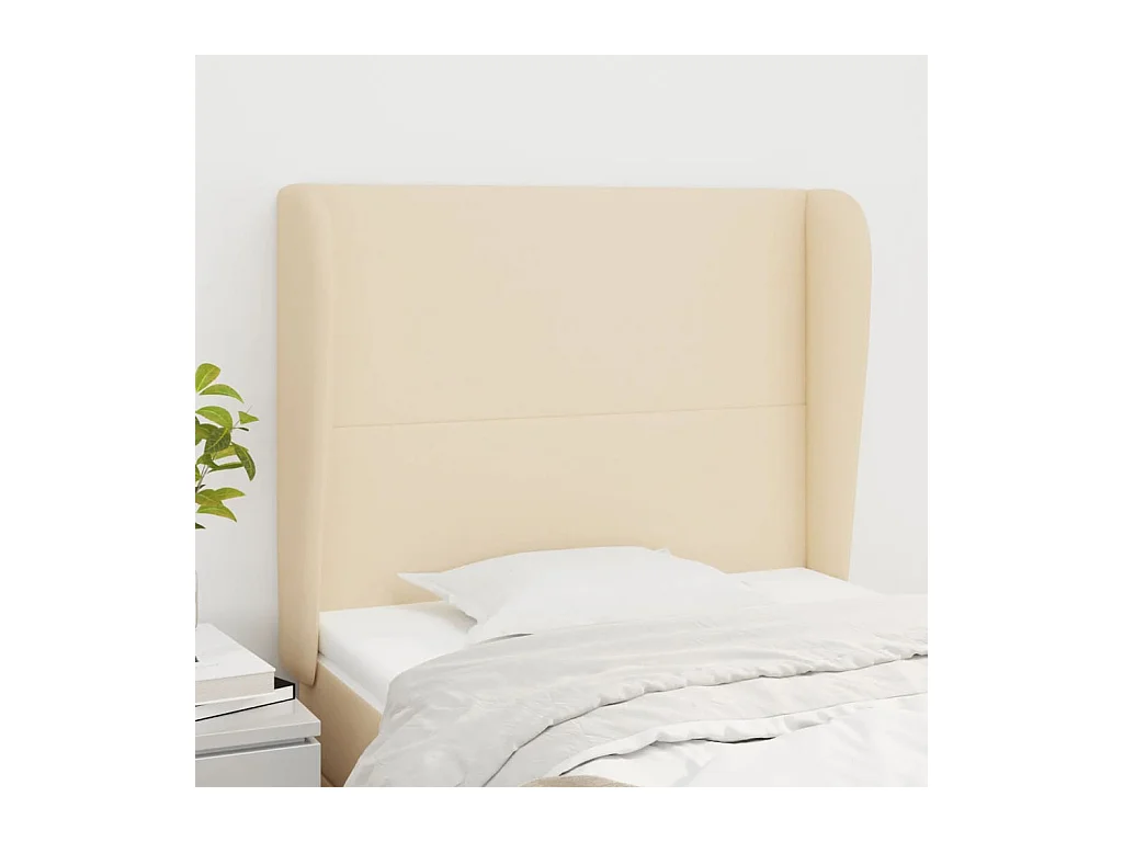 Tête de lit avec oreilles Crème 83x23x118/128 cm Tissu