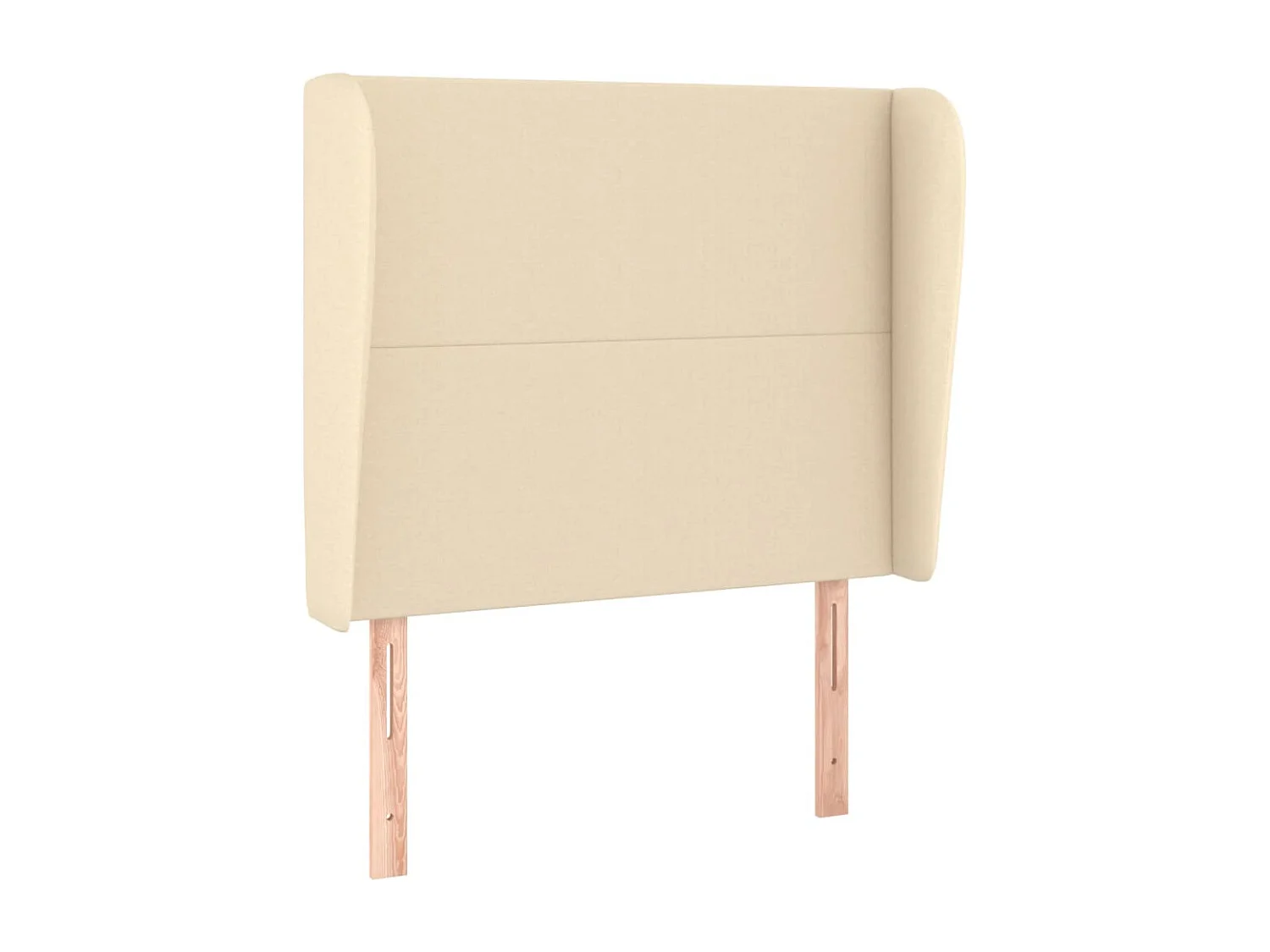 Hoofdbord met randen 83x23x118/128 cm stof crèmekleurig