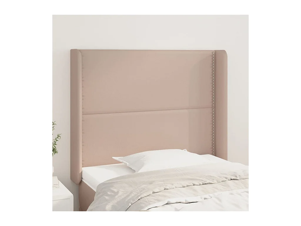 Tête de lit avec oreilles Cappuccino 93x16x118/128cm Similicuir