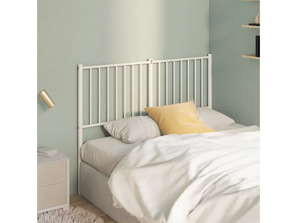 Tête de lit métal blanc 120 cm