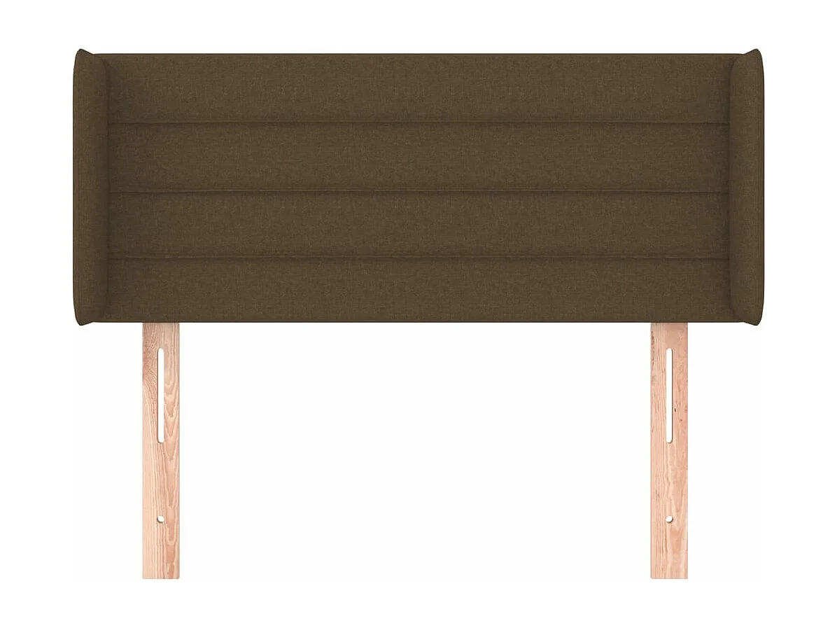 Tête de lit avec oreilles Marron Foncé 103x16x78/88 cm Tissu