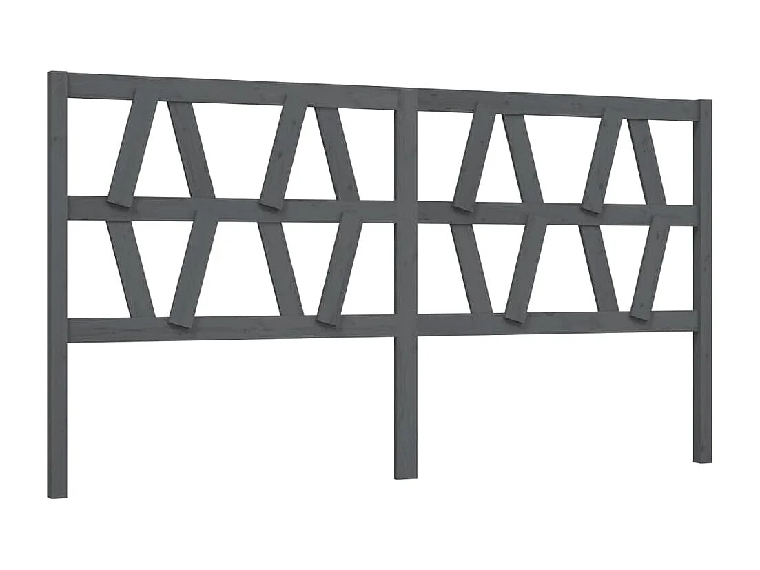 Tête de lit Gris 206x4x100 cm Bois massif de pin