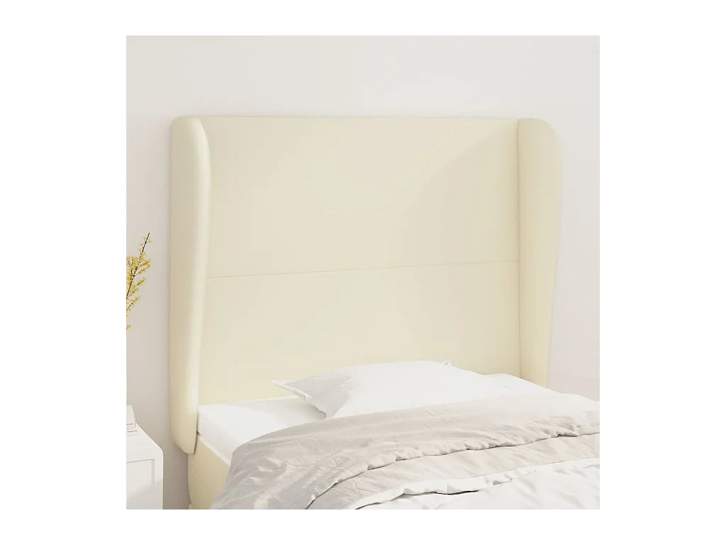 Tête de lit avec oreilles Crème 103x23x118/128 cm Similicuir