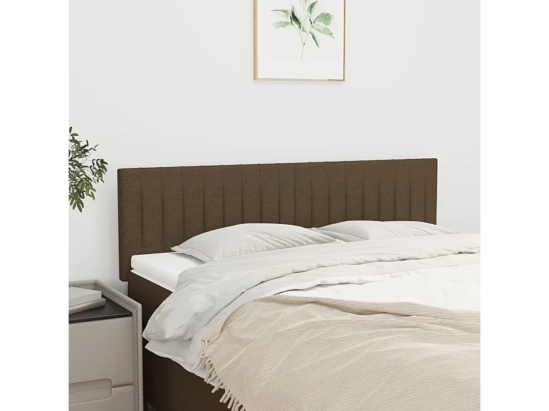Cabeceira de cama 2 peças tecido 72x5x78/88 cm castanho-escuro