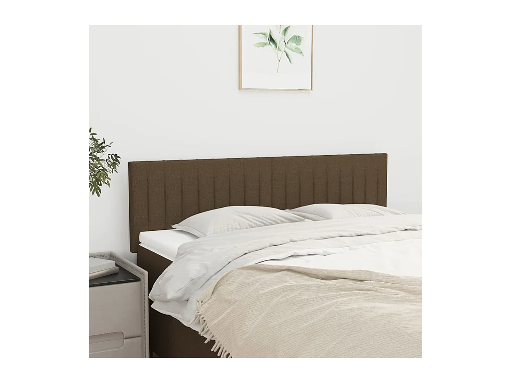 Tête de lit 2 pièces Marron foncé 72x5x78/88 cm Tissu
