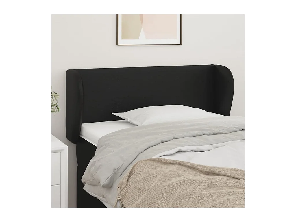 Tête de lit avec oreilles Noir 83x23x78/88 cm Similicuir
