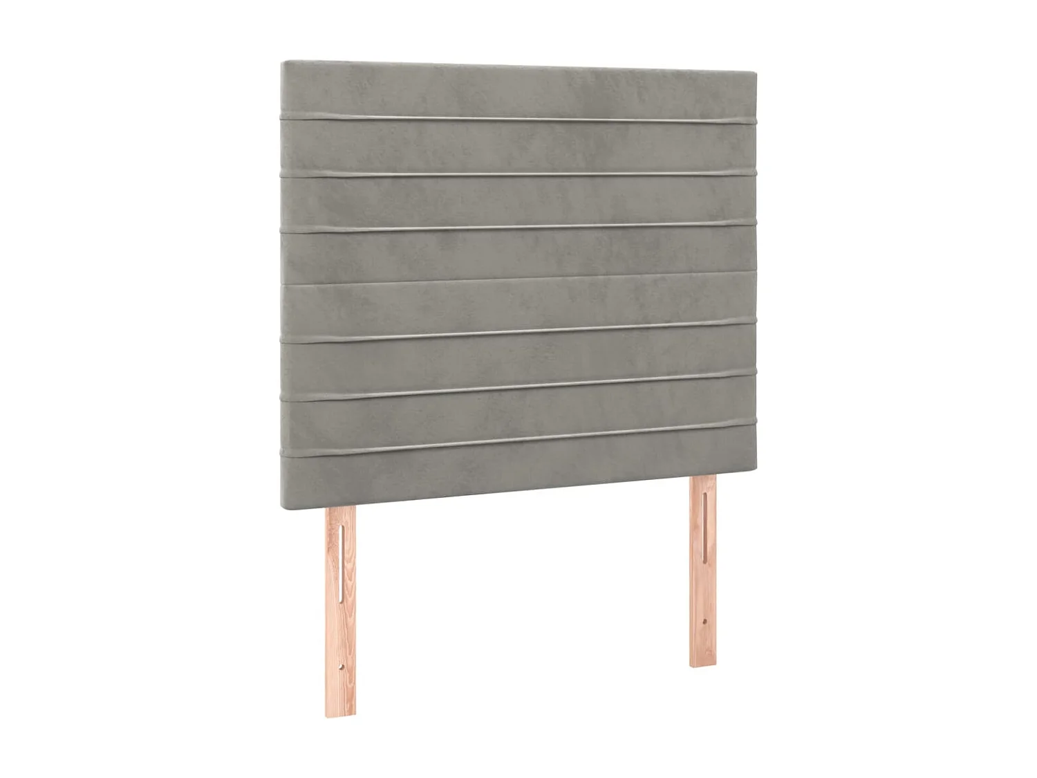 Cabeceira cama c/ luzes LED veludo 100x5x118/128cm cinza-claro