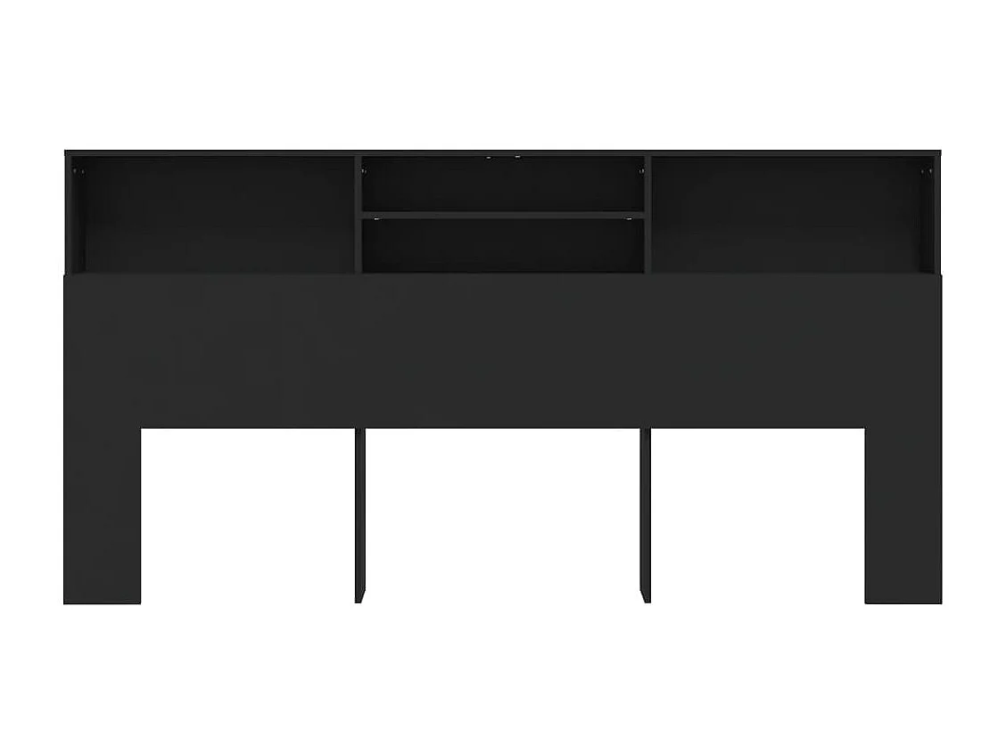 Armoire de tête de lit Noir 200x19x103,5 cm