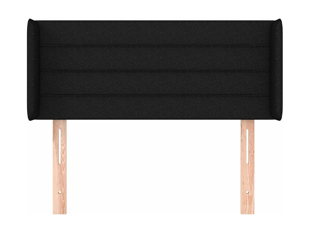 Hoofdbord met randen 103x16x78/88 cm stof zwart