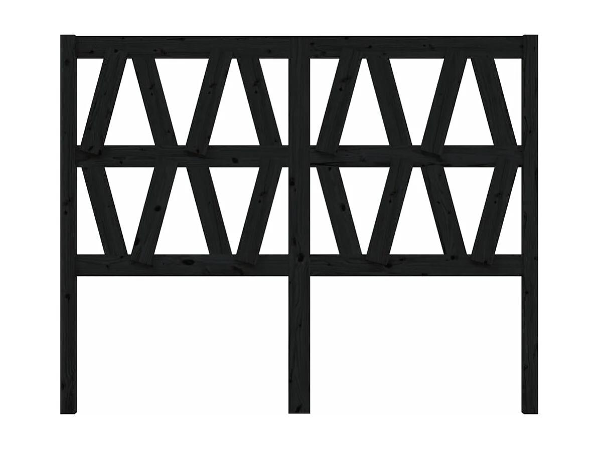 Tête de lit Noir 146x4x100 cm Bois massif de pin